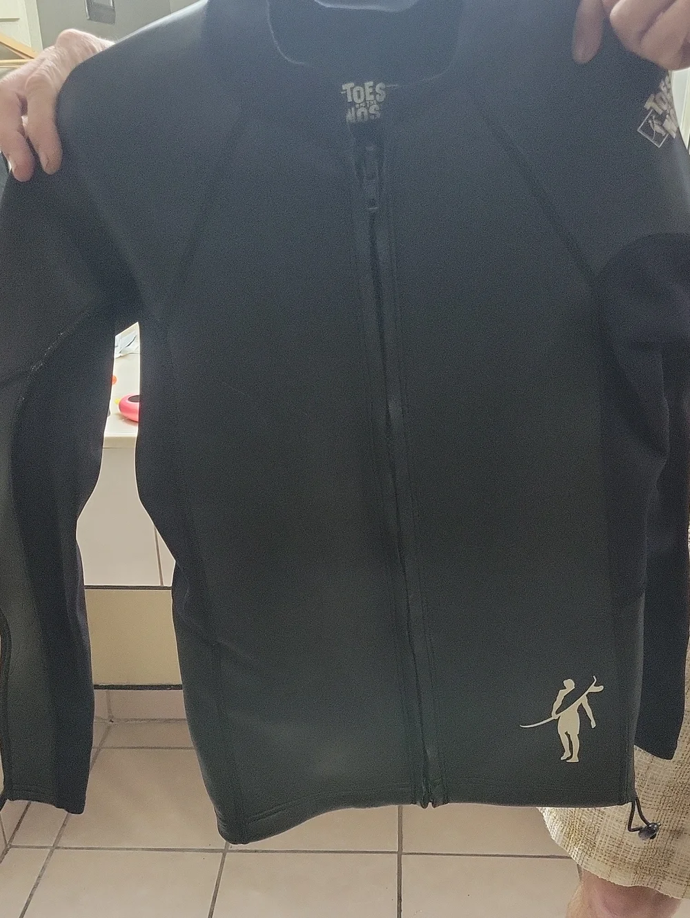 Toes on the Nose Men's Black Front-Zip Neoprene Jacket